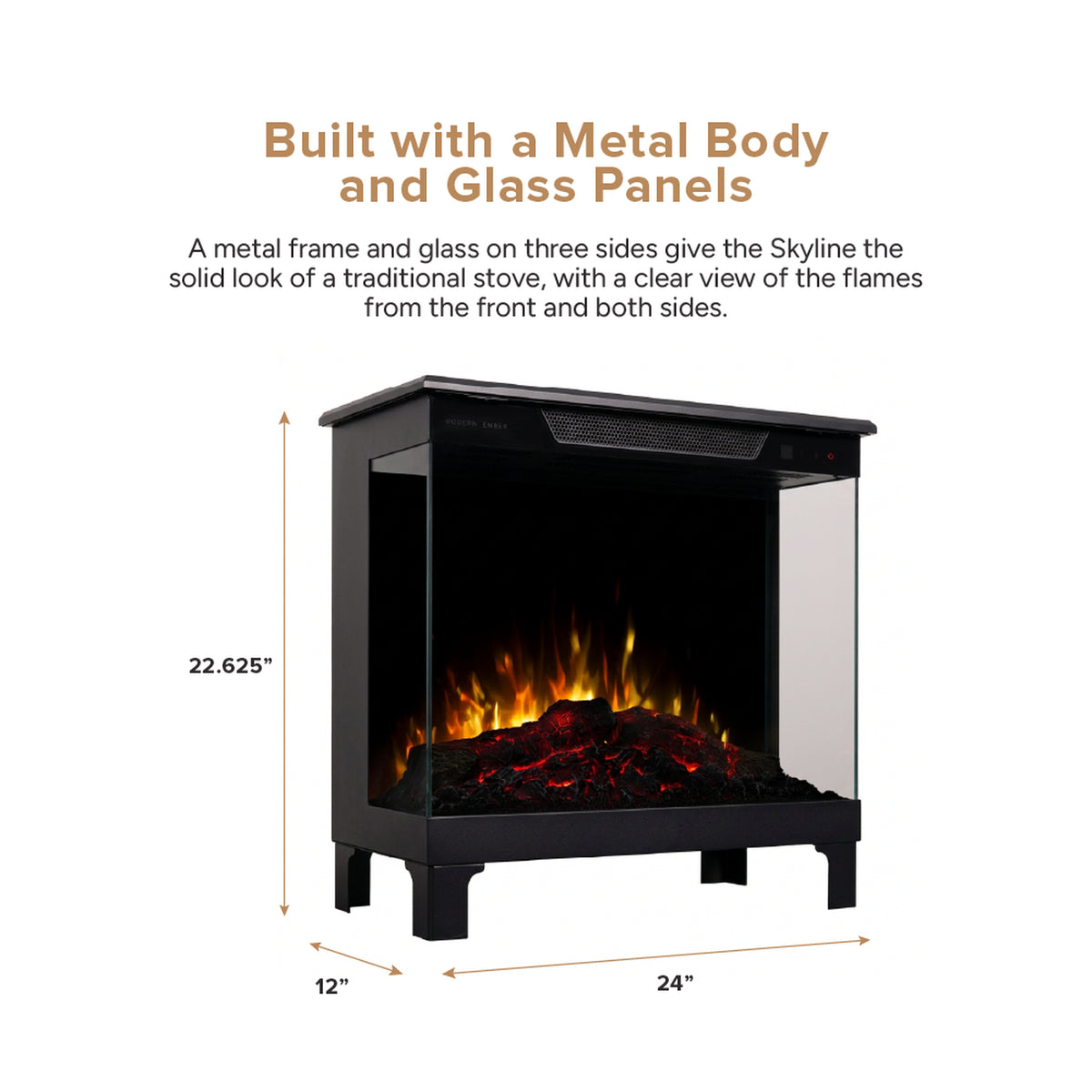 24" Skyline Smart 3-Sided Freestanding Electric Stove
