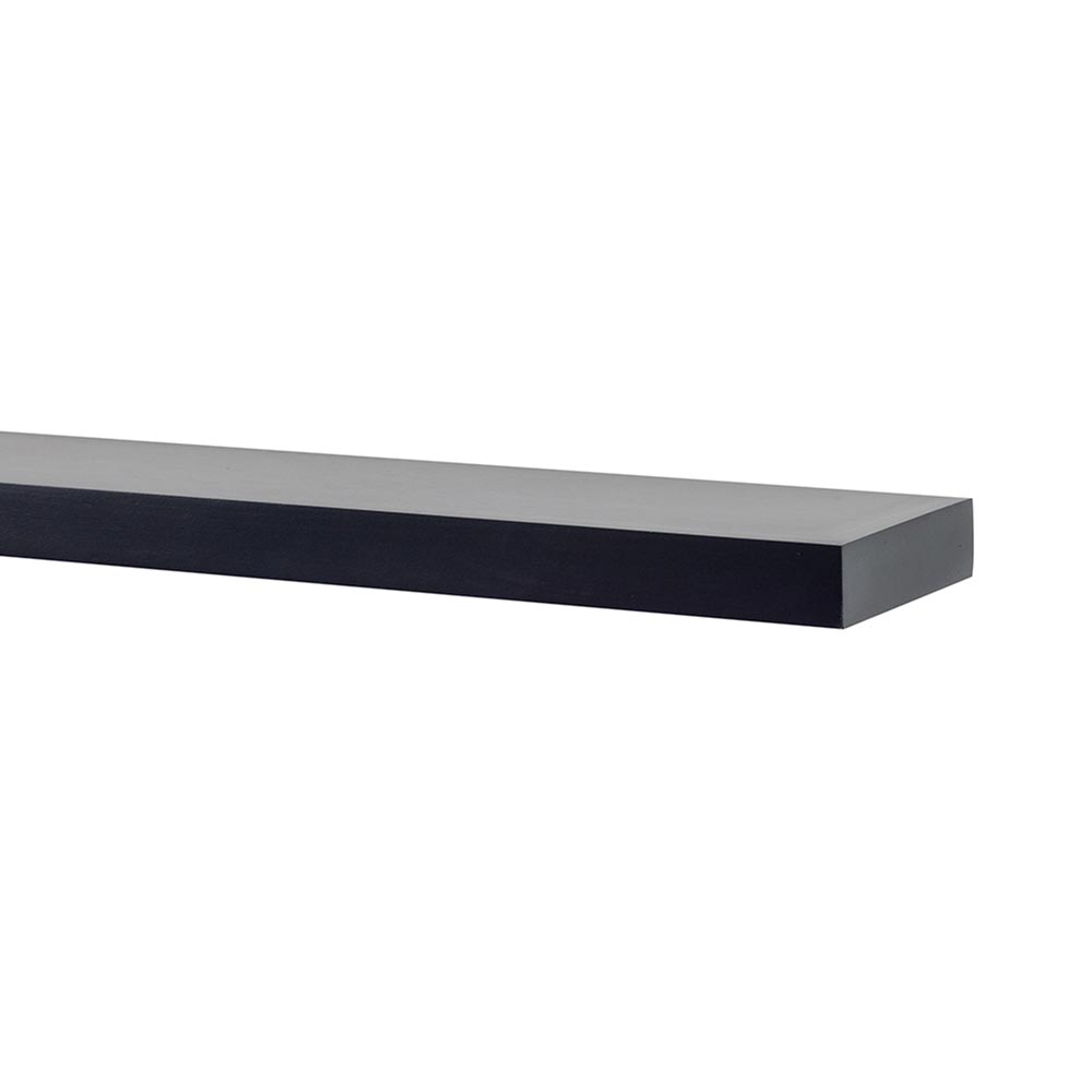 Alma 36-in Poplar Floating Wood Shelf - Black Paint
