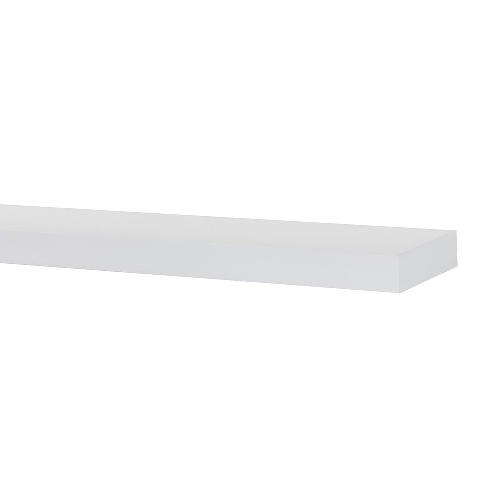 Alma 36-in Poplar Floating Wood Shelf - White Paint