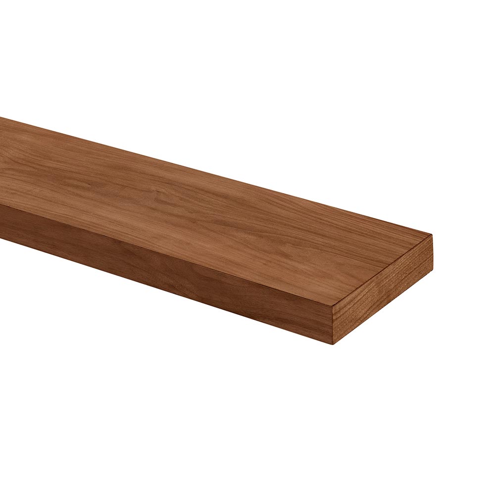 Alma 36-in Walnut Floating Shelf - Matte Clear