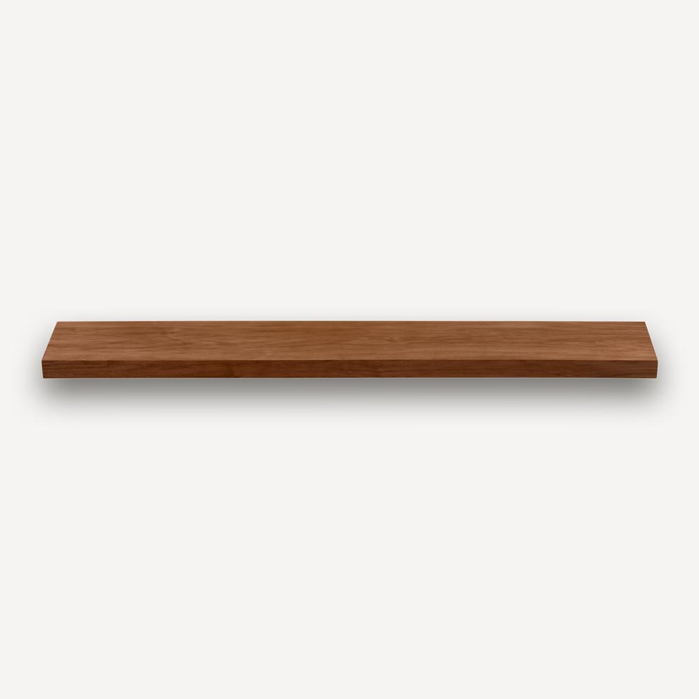 Alma 36-in Walnut Floating Shelf - Matte Clear