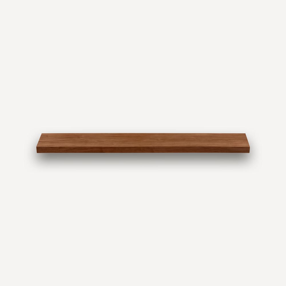 Alma 36-in Walnut Floating Shelf - Matte Clear
