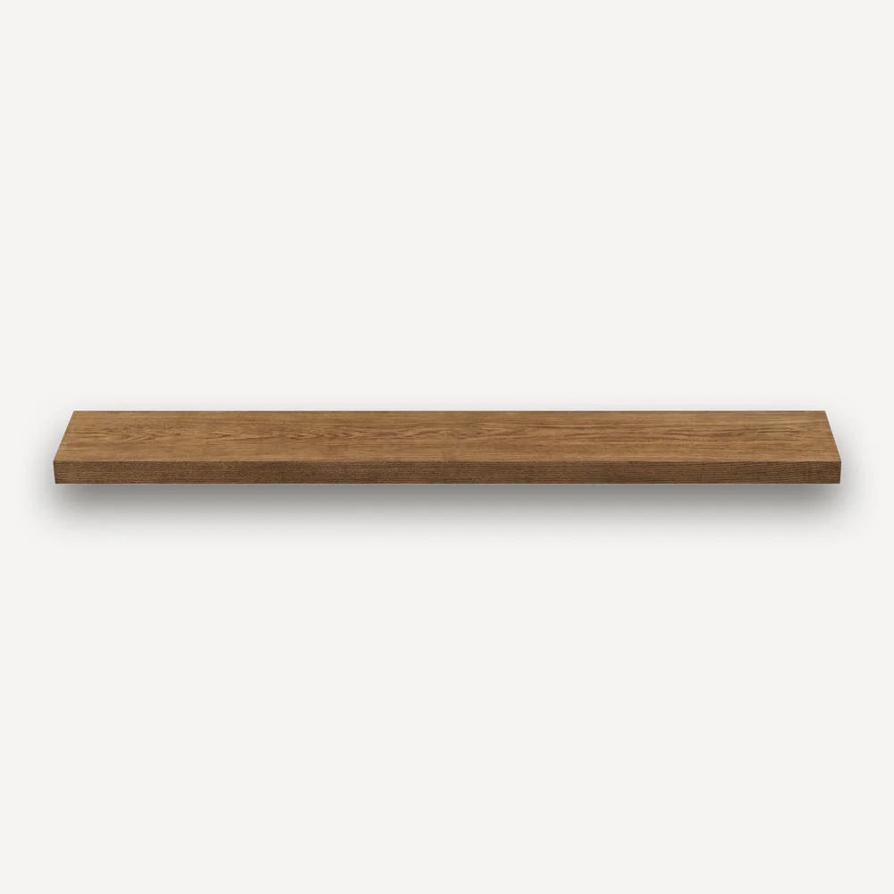 Alma 36-in White Oak Floating Shelf - Burnished Walnut Stain