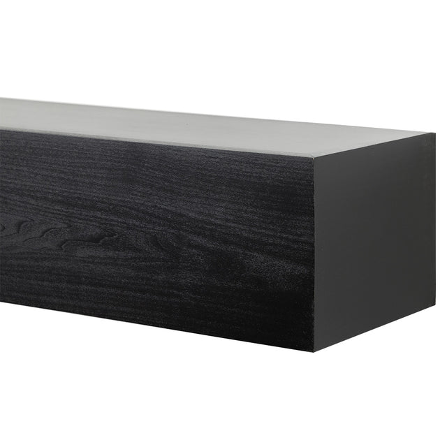 Boone 72-in Wood Mantel Shelf - Black Paint