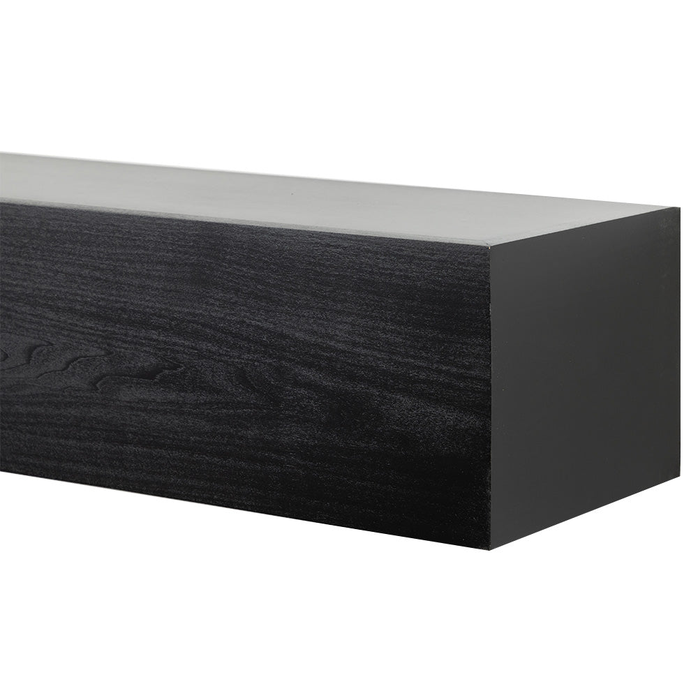 Boone 72-in Wood Mantel Shelf - Black Paint
