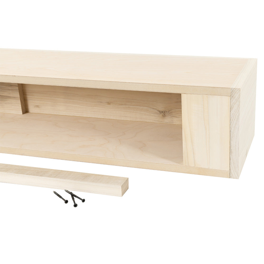 Boone 72-in Wood Mantel Shelf - Back View