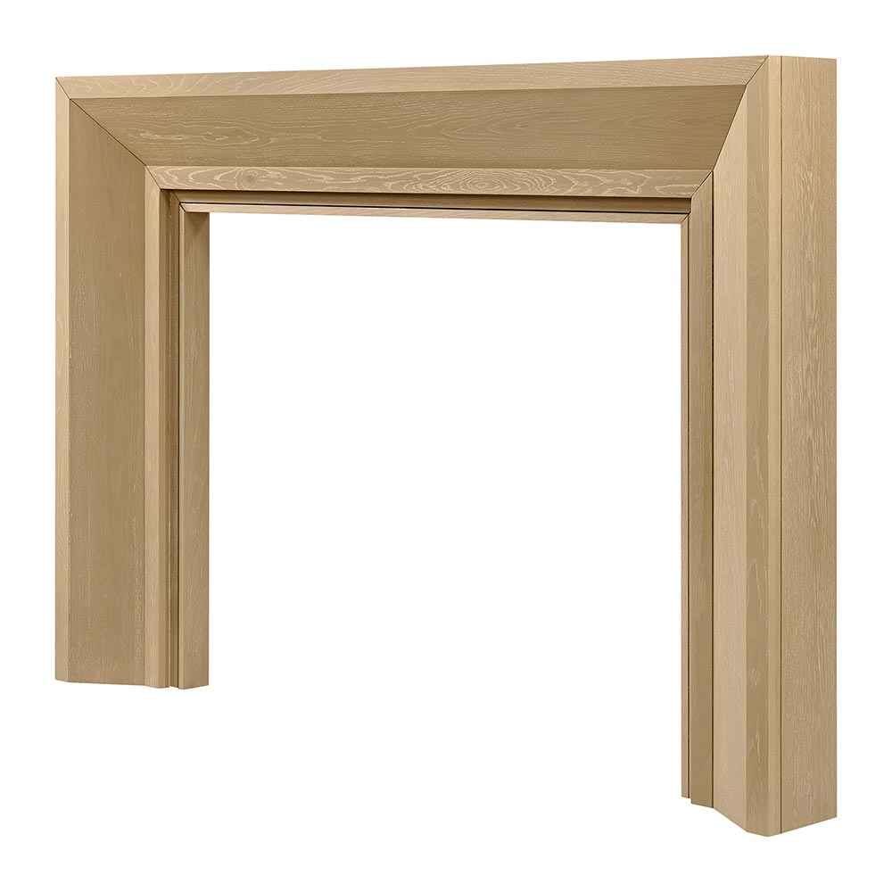 Everly 56x42 Wood Mantel Whitewash Stain