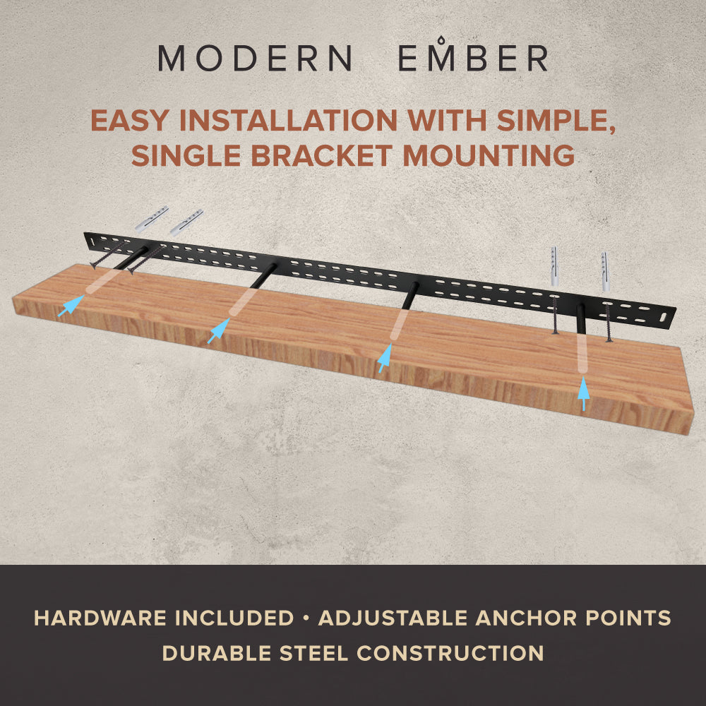 Alma 36-in Pine Floating Shelf - Mounting Kit Included