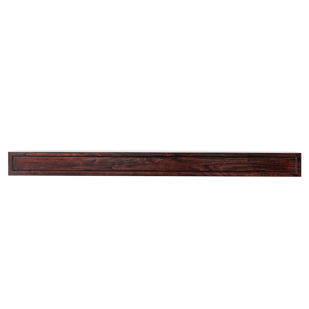 Lotta 72-in Wood Mantel Shelf - Red Mahogany Stain