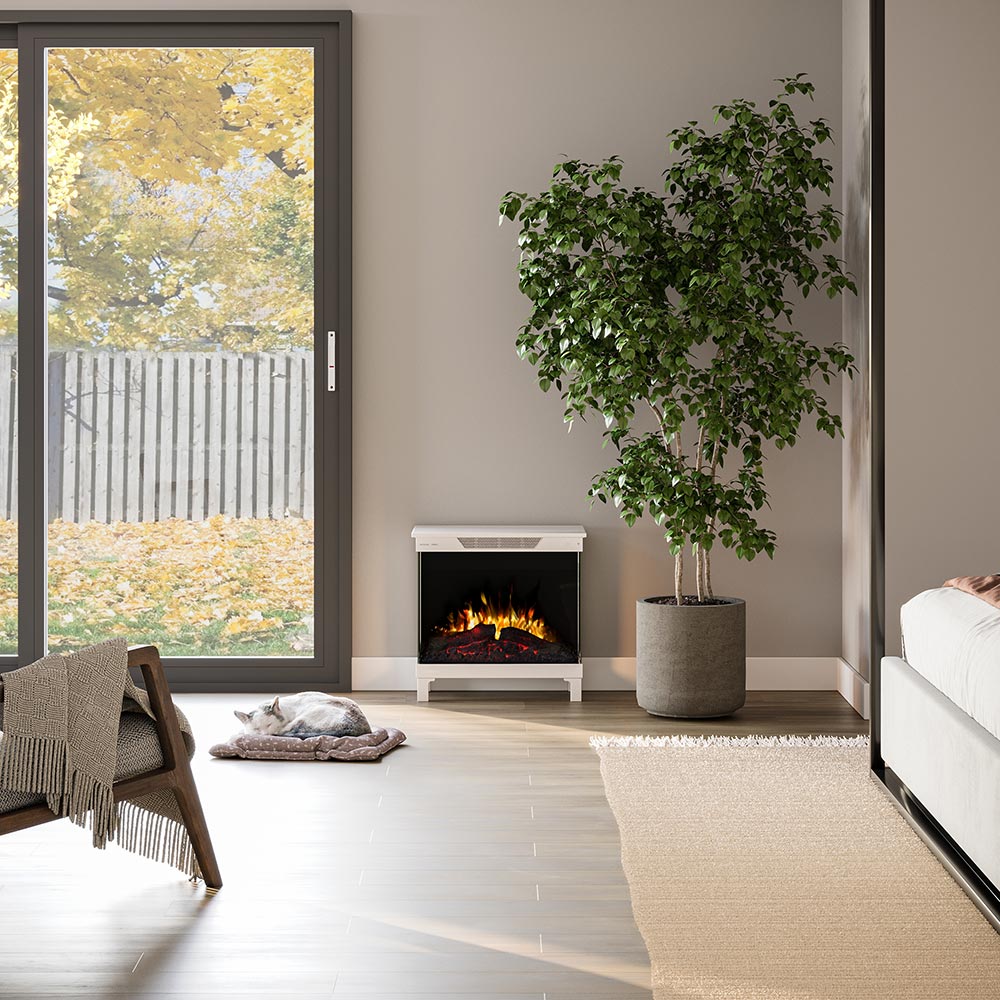 Modern Ember 24-in 3-Sided Freestanding Electric Stove in Taupe Mist ME-24-3SD-TM