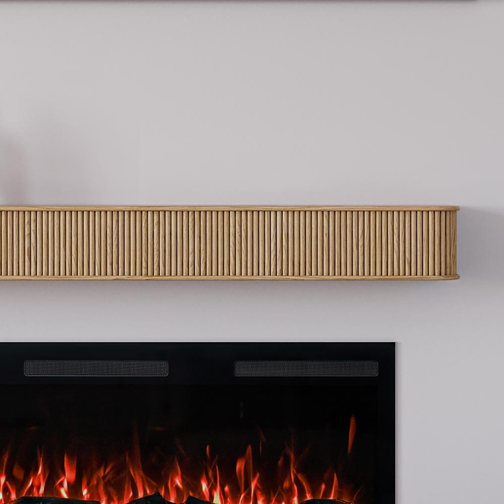 Alfama 72-in Reed Mantel Shelf Blonde Stain