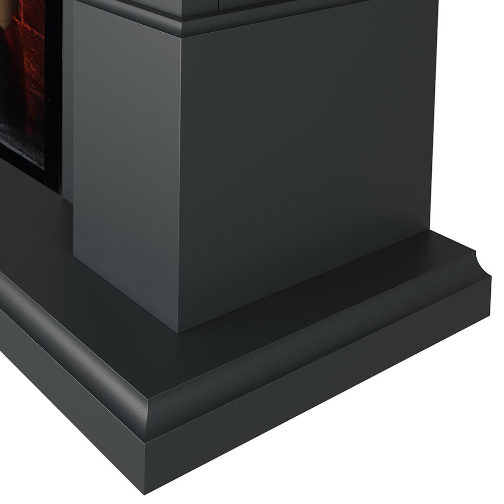 Modern Ember Augustine Black Electric Fireplace Mantel Package ME-AUG-SBK-28