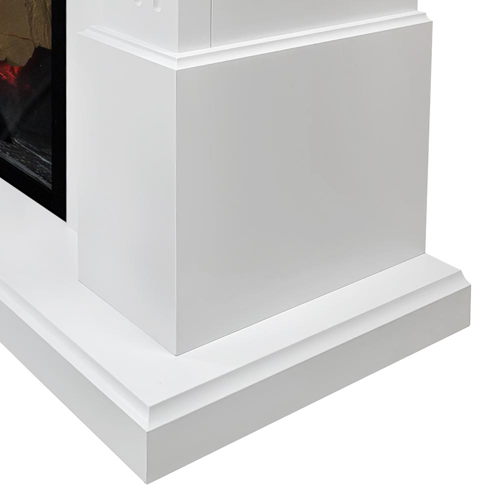 Modern Ember Augustine White Electric Fireplace Mantel Package ME-AUG-WHT-28