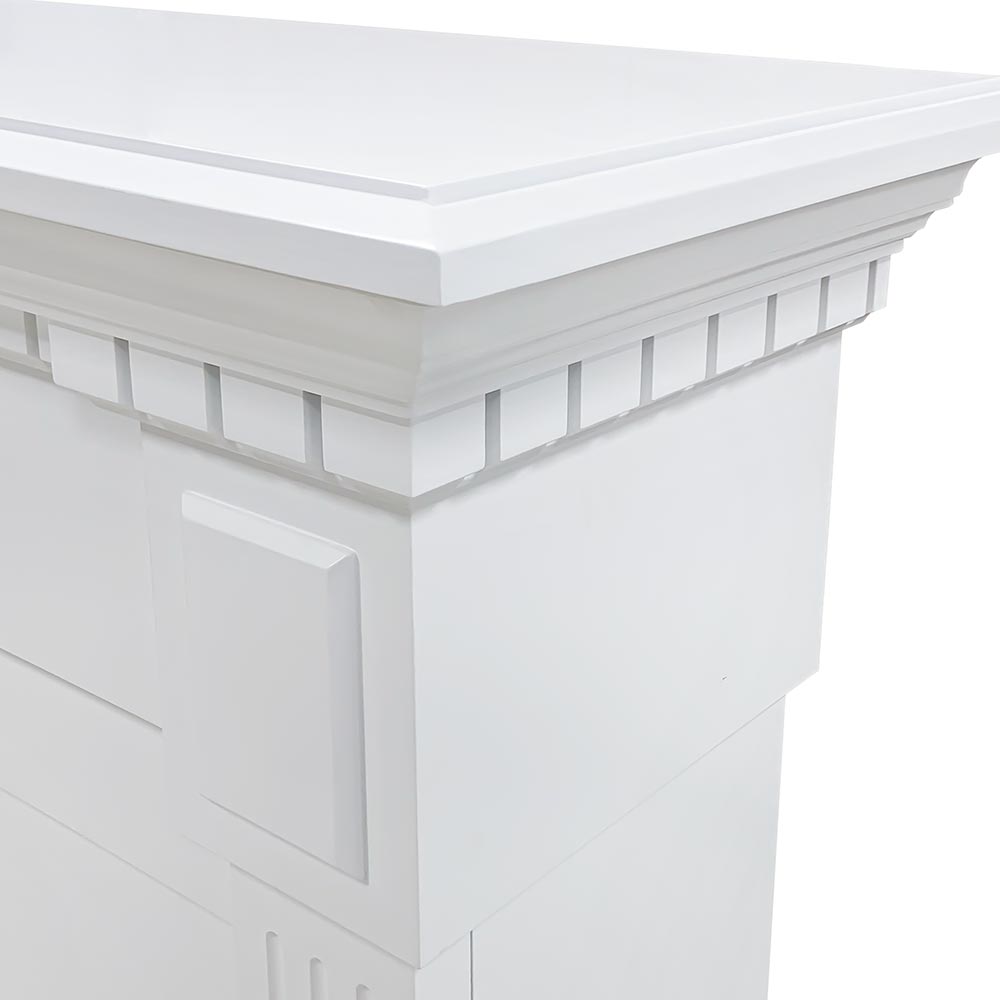 Modern Ember Augustine White Electric Fireplace Mantel Package ME-AUG-WHT-28