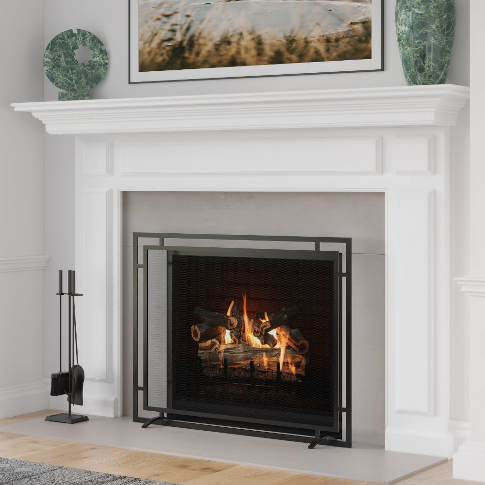 Gatsby Fireplace Screen in Black S18090BK