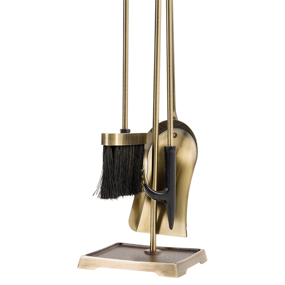 Harper Fireplace Tool Set in Aged Brass T41140AB
