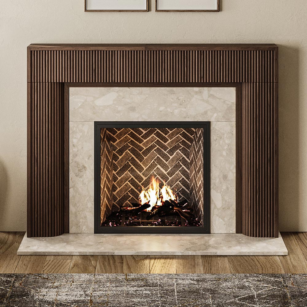 Hazel 56x42 Wood Mantel - Umber Stain