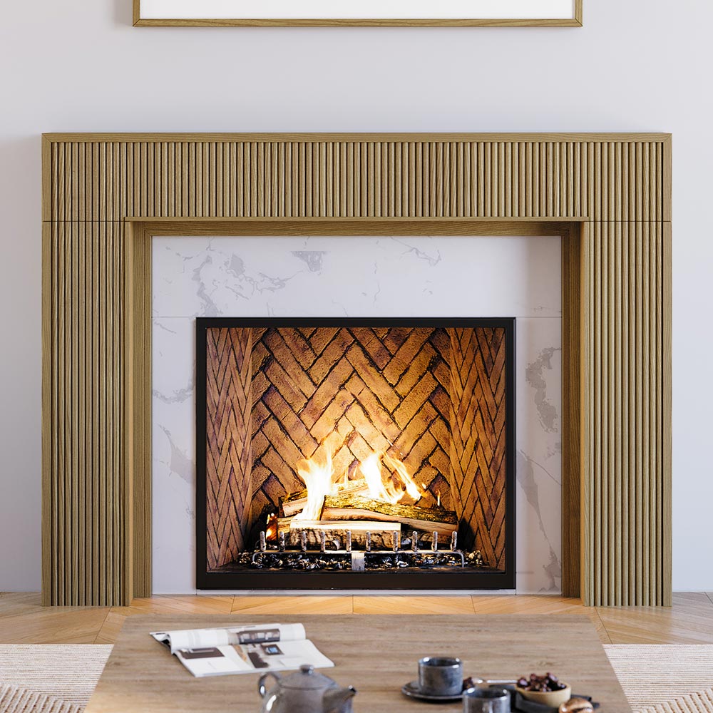 Hewitt 56x42 Wood Mantel - Blonde Stain