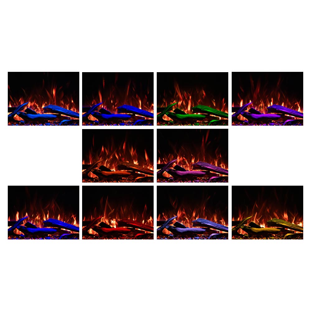 Sabrina White Mantel & 38-in Firebox ME-2412M-WHT-38 Ember Colors