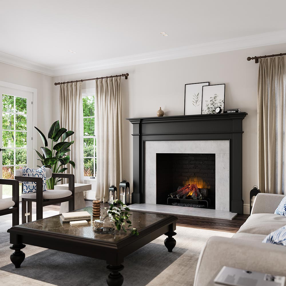 Lakeport Wood Mantel - Black Paint