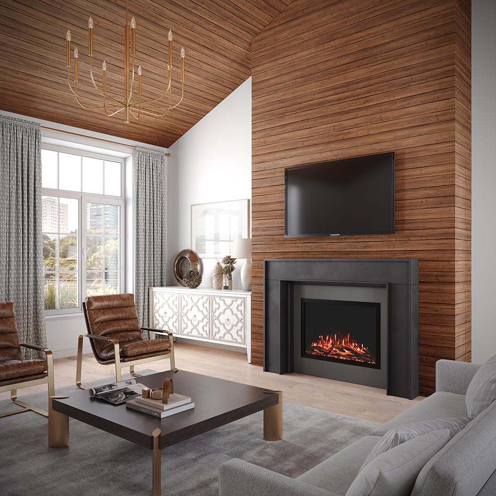 Leavitt 48x42 Wood Mantel Leavitt-4842 Black Paint