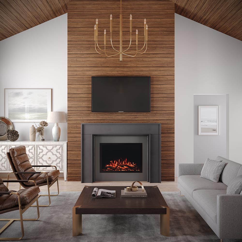Leavitt 48x42 Wood Mantel Leavitt-4842 Black Paint