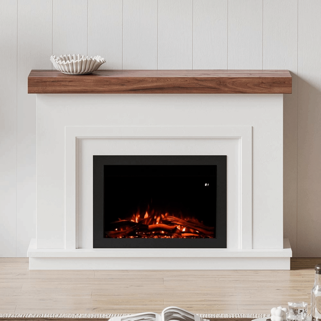 Leila Modern Stone Mantel & 33-in Firebox ME-2410M-STN-33