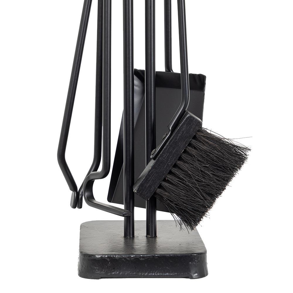 Levi Fireplace Tool Set with Walnut Handles T56000BK-Walnut