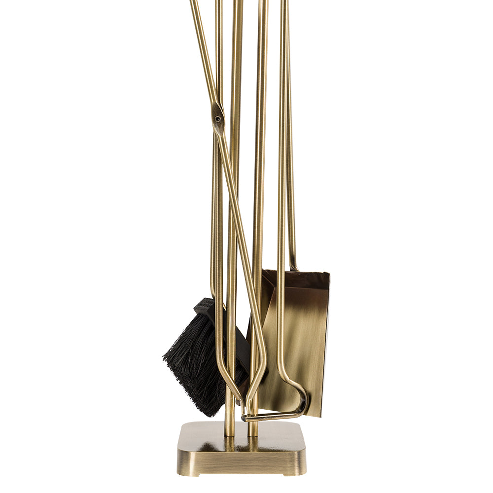 Levi Fireplace Tool Set in Aged Brass T56000AB