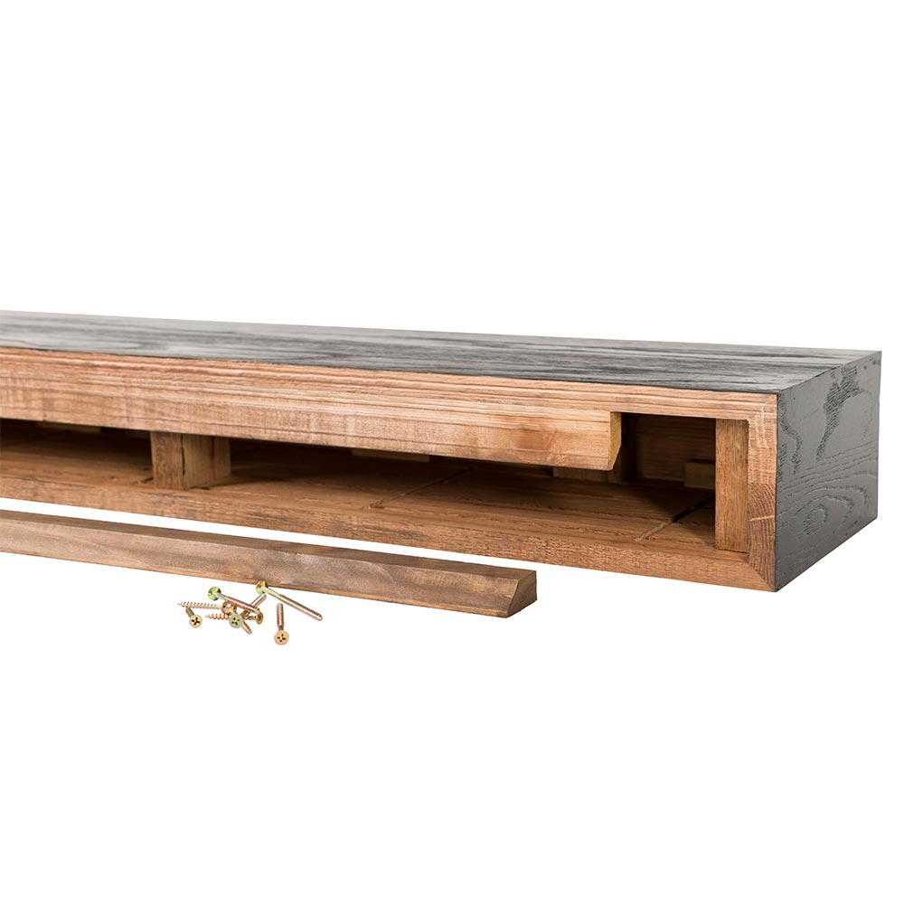Oak Park Wood Mantel Shelf Back View