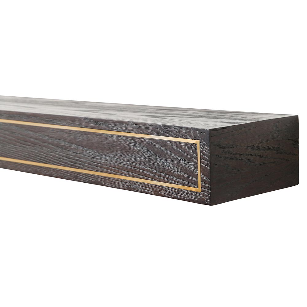 Oak Park Wood Mantel Shelf in Coffee Bean