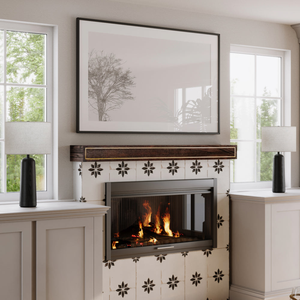 Oak Park Wood Mantel Shelf in Coffee Bean