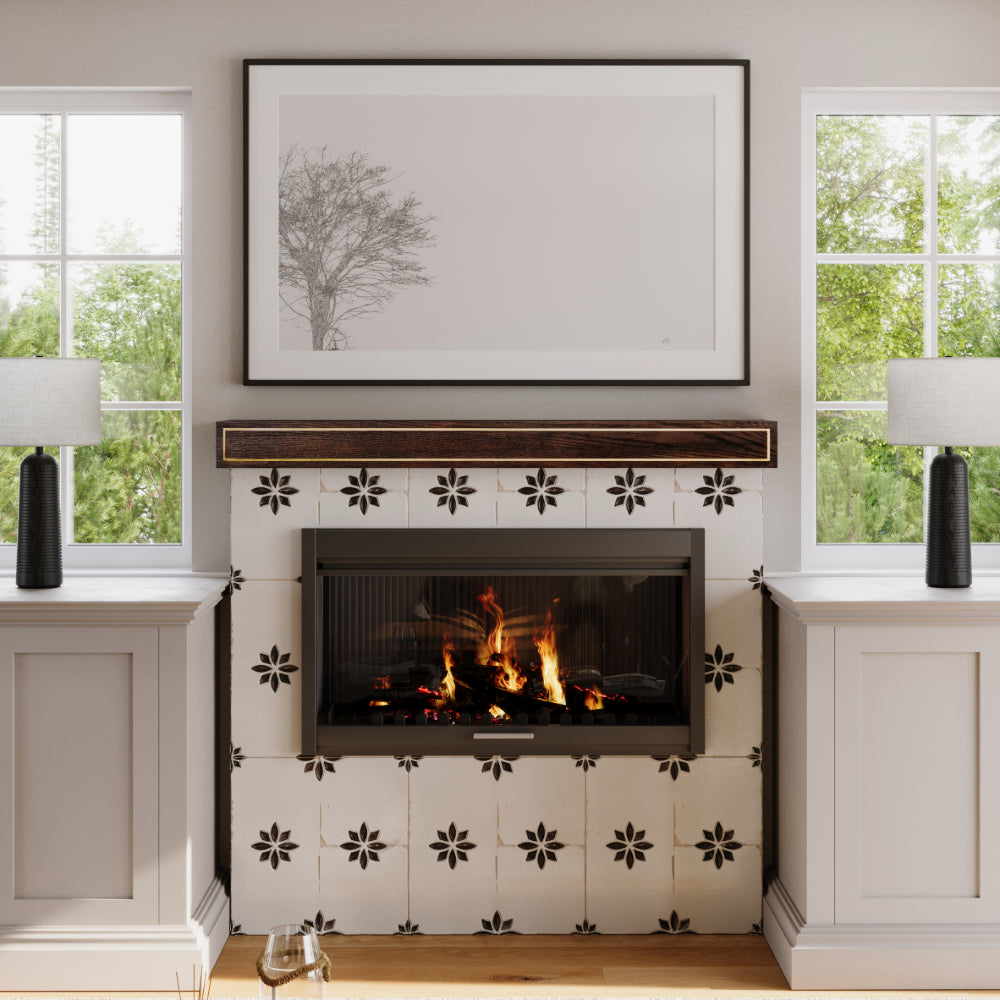 Oak Park Wood Mantel Shelf in Coffee Bean