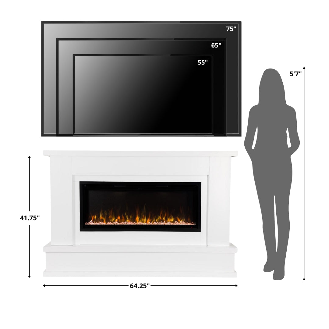 Patton White Linear Mantel Package PATTON-42-WHT Glass Media Kit