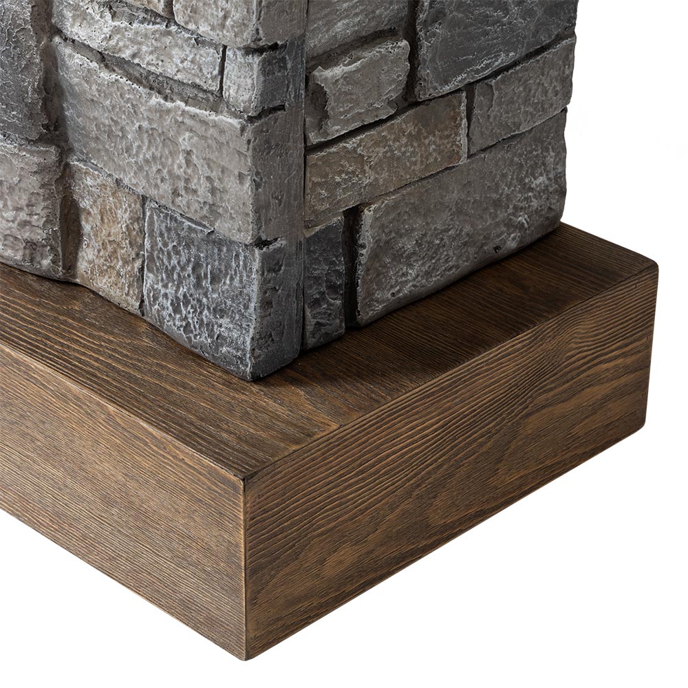 Raeford Stone Mantel & 18-in Firebox ME-RAE-STN-18 Base Detail