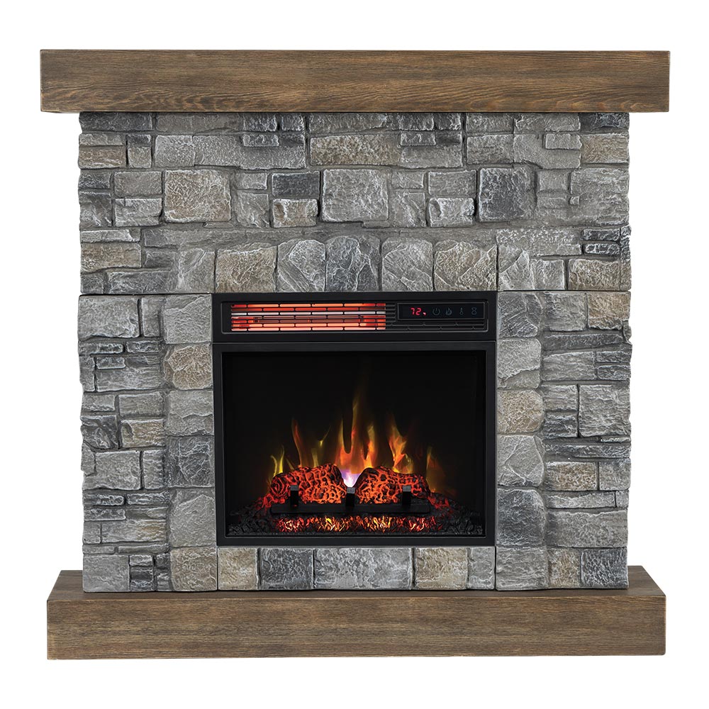 Raeford Stone Mantel & 18-in Firebox ME-RAE-STN-18