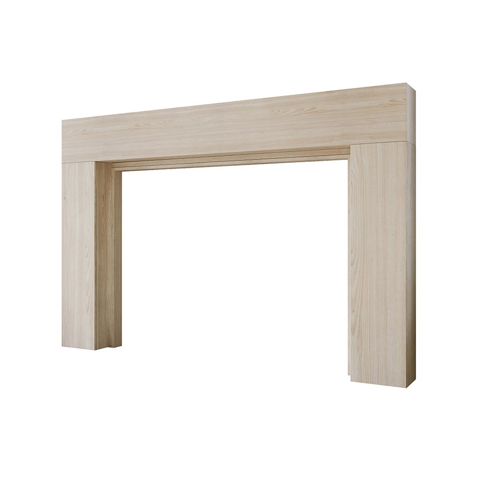 angle view of Sabine Wood Mantel Unfinished
