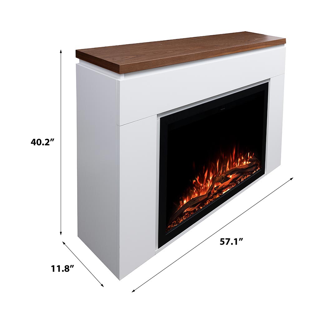 Sabrina White Mantel & 38-in Firebox ME-2412M-WHT-38 Dimensions