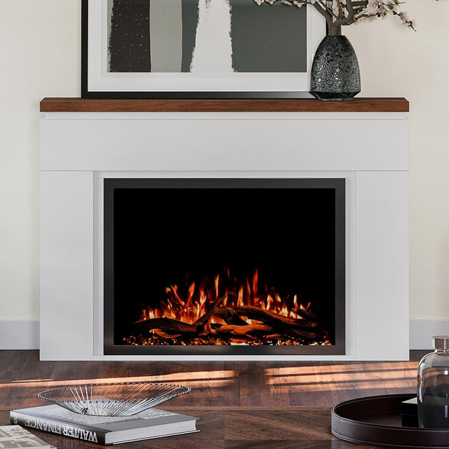 Sabrina White Mantel & 38-in Firebox ME-2412M-WHT-38