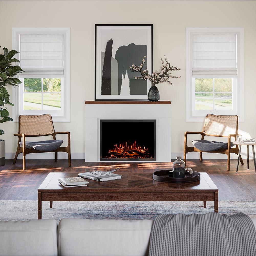 Sabrina White Mantel & 38-in Firebox ME-2412M-WHT-38
