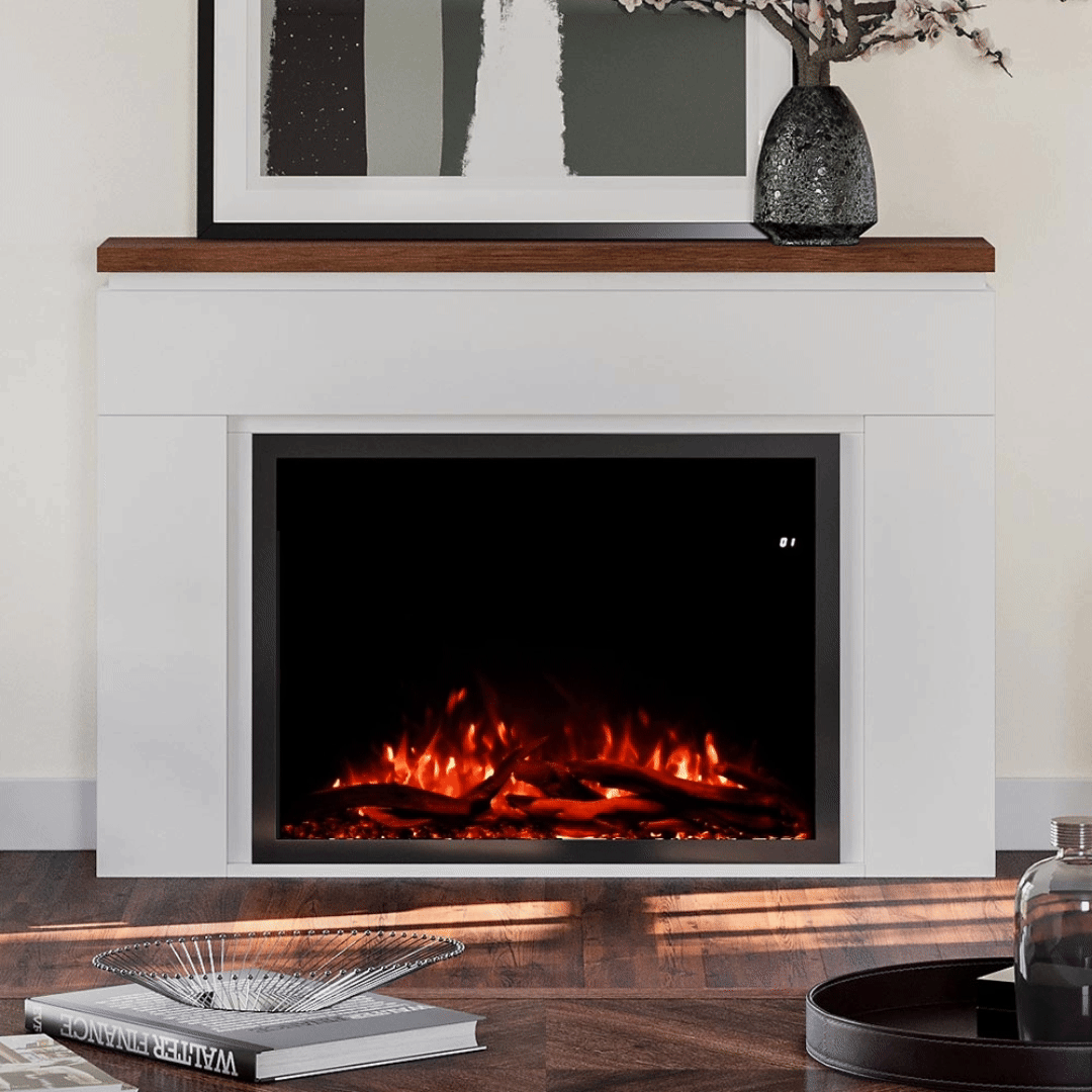 Sabrina White Mantel & 38-in Firebox ME-2412M-WHT-38
