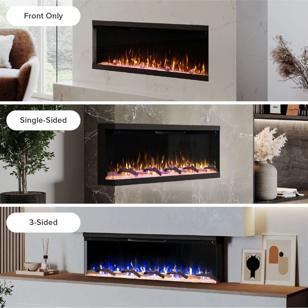 Modern Ember Skyline 60-in 3-Sided Linear Electric Fireplace ME-60-3SV