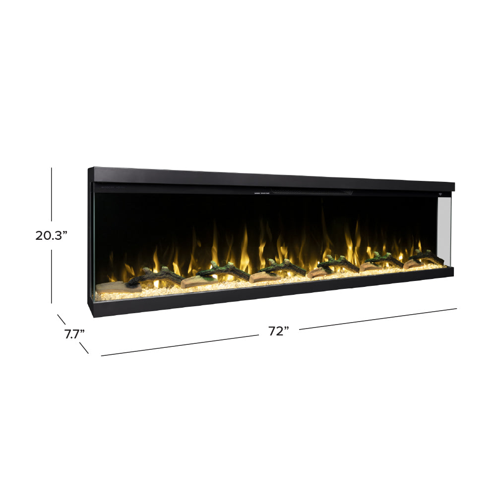 Modern Ember Skyline 72-in 3-Sided Linear Electric Fireplace ME-72-3SV Dimensions