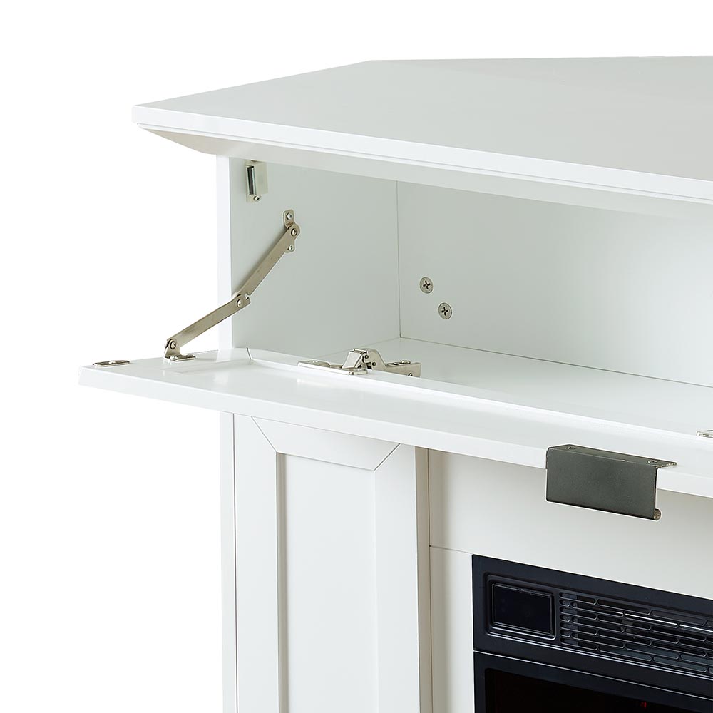 Tillary White Corner Mantel & 23-in Firebox ME-TILL-WHT-23 Top Detail