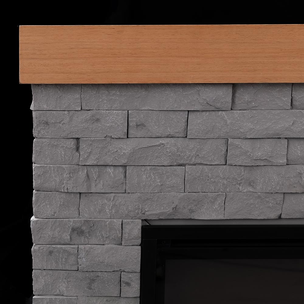 Wyman Linear Stone Mantel & 50-in Firebox ME-2408M-STN-50