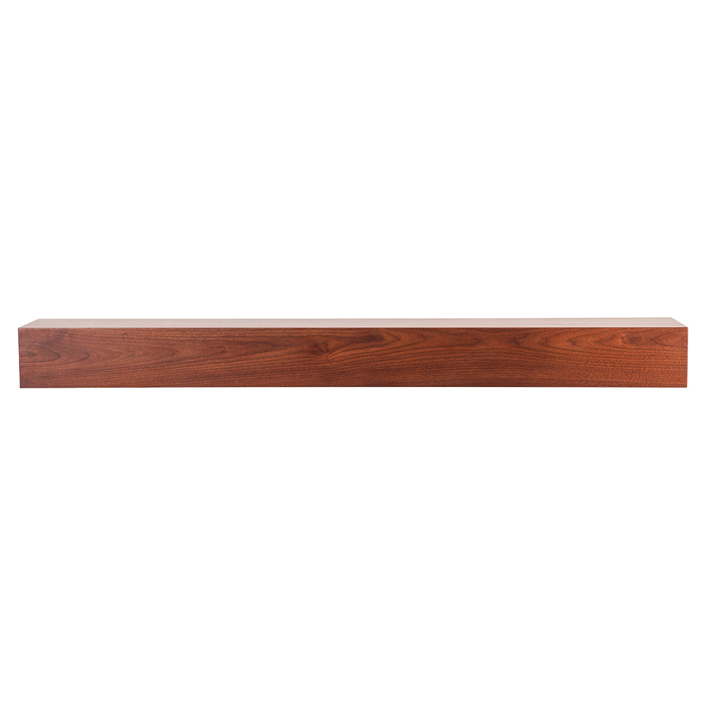 Walnut Creek 72-in Wood Mantel Shelf - Burnt Sienna Finish