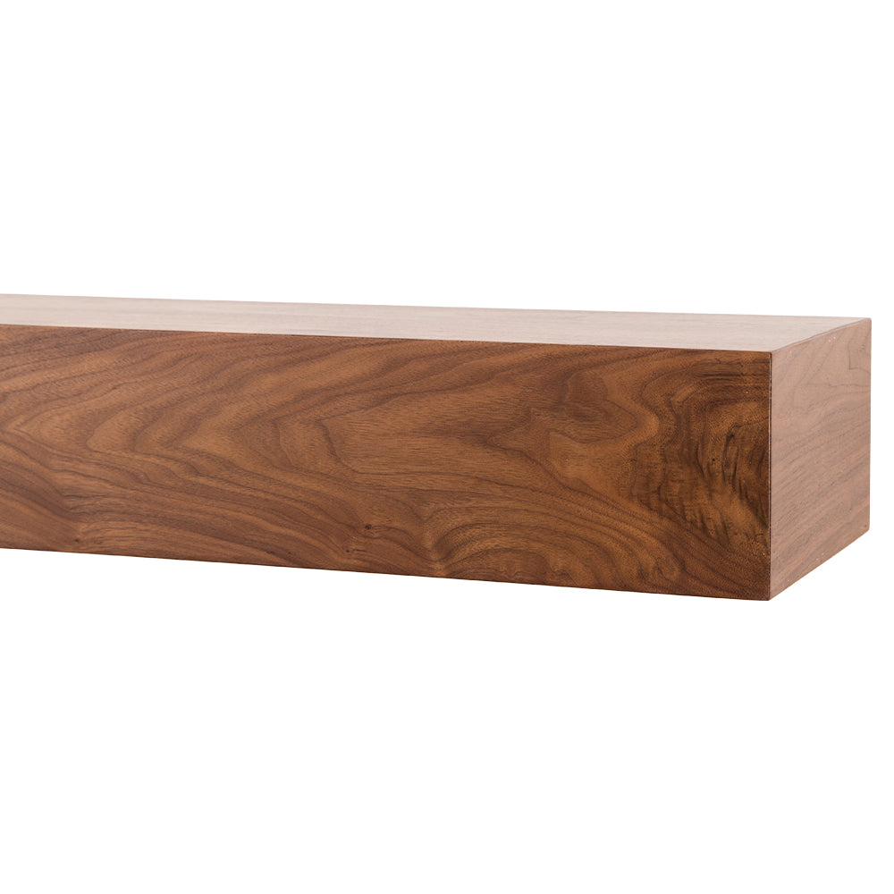 Walnut Creek 72-in Wood Mantel Shelf - Matte Clear Finish