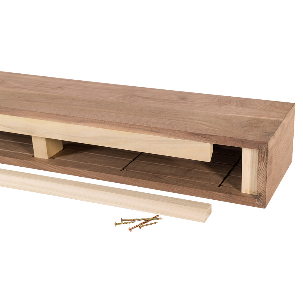 Walnut Creek 72-in Wood Mantel Shelf - Back View