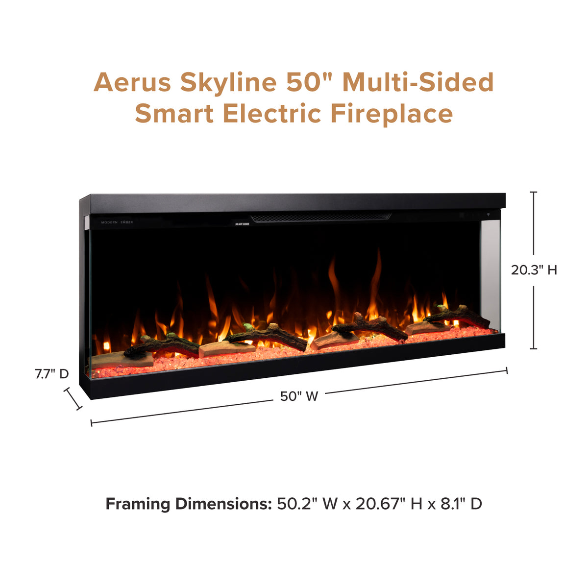 Skyline 3-Side Linear Electric Fireplace
