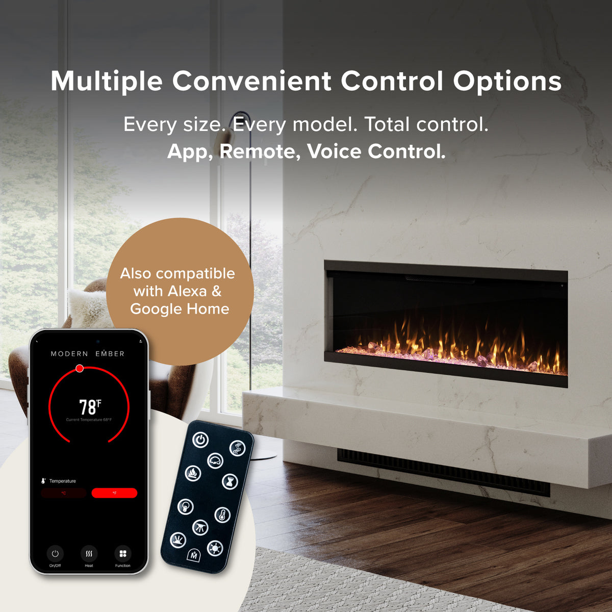 Skyline 3-Side Linear Electric Fireplace